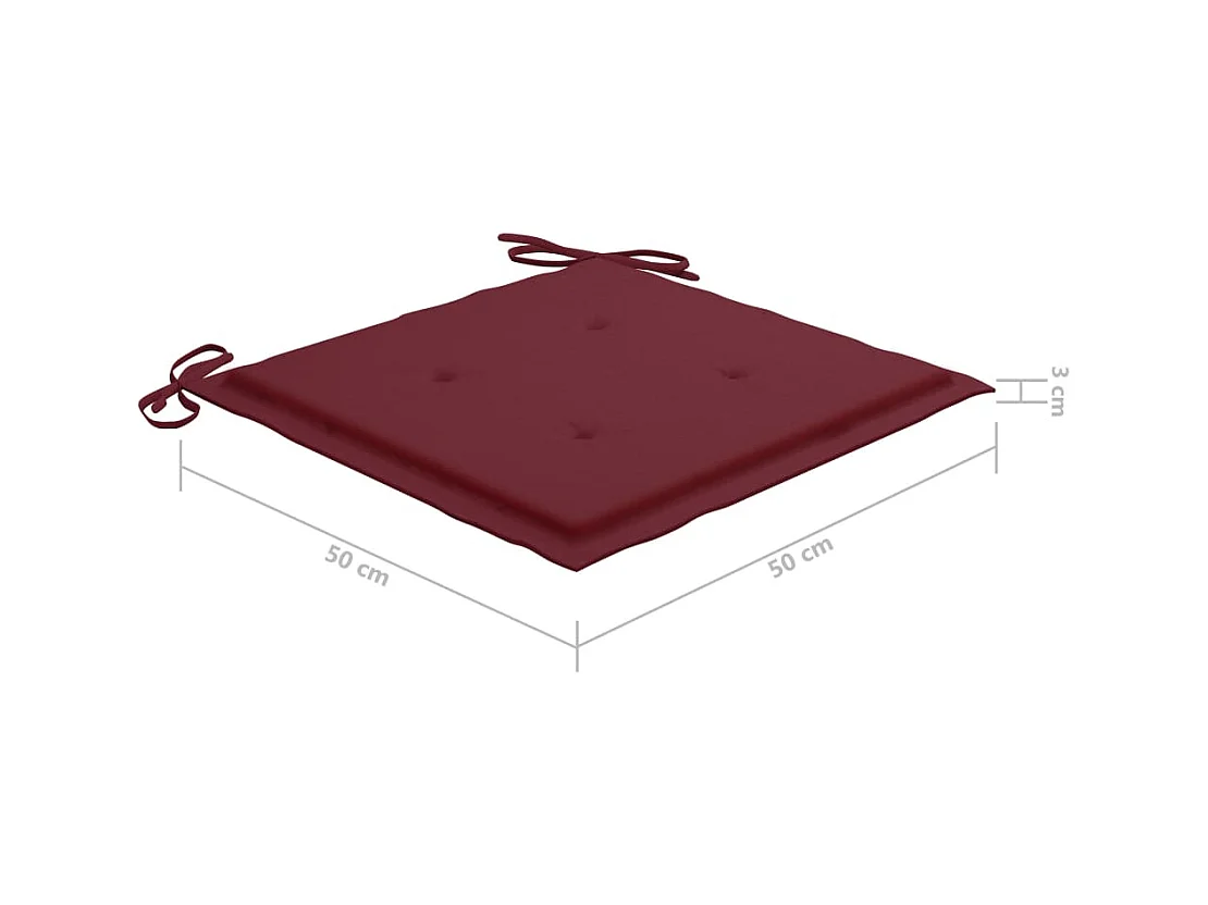 Chaises à dîner de jardin avec coussins 3 pcs Acacia massif