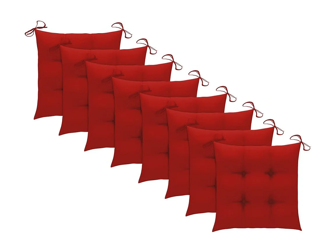 Chaises pliables d'extérieur 8 pcs avec coussins Bois d'acacia