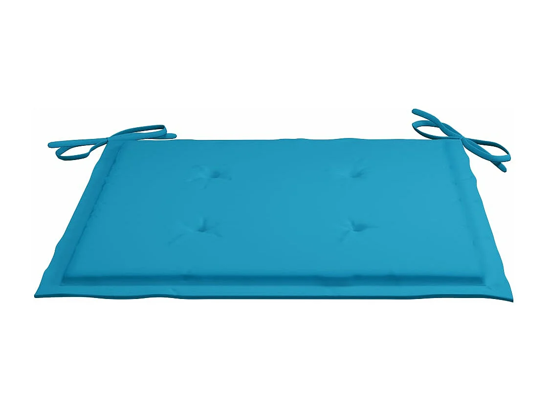 Chaises de jardin avec coussins bleu 6 pcs Bois de teck massif