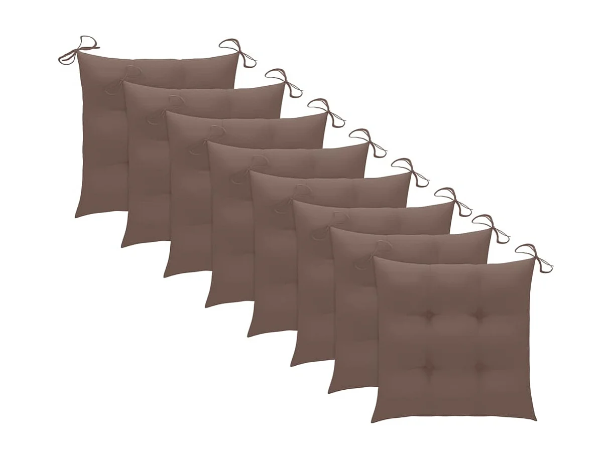 Chaises pliables d'extérieur 8 pcs avec coussins Bois d'acacia