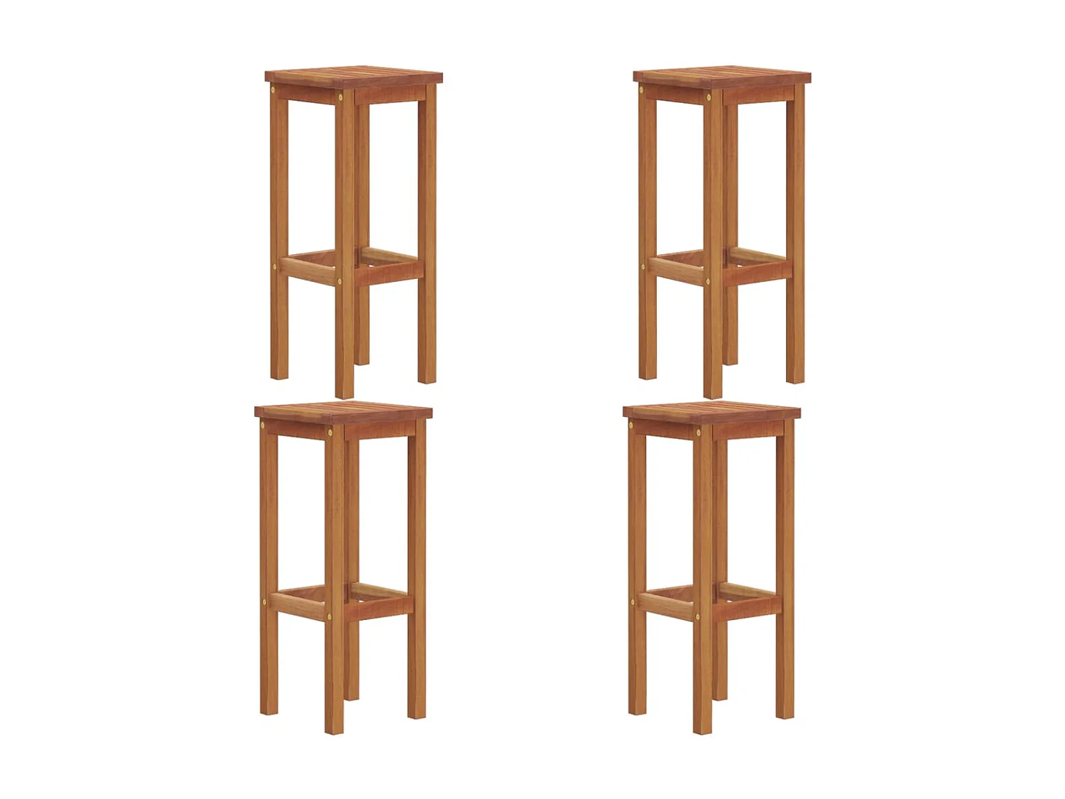 Tabourets de bar lot de 4 bois massif d'acacia