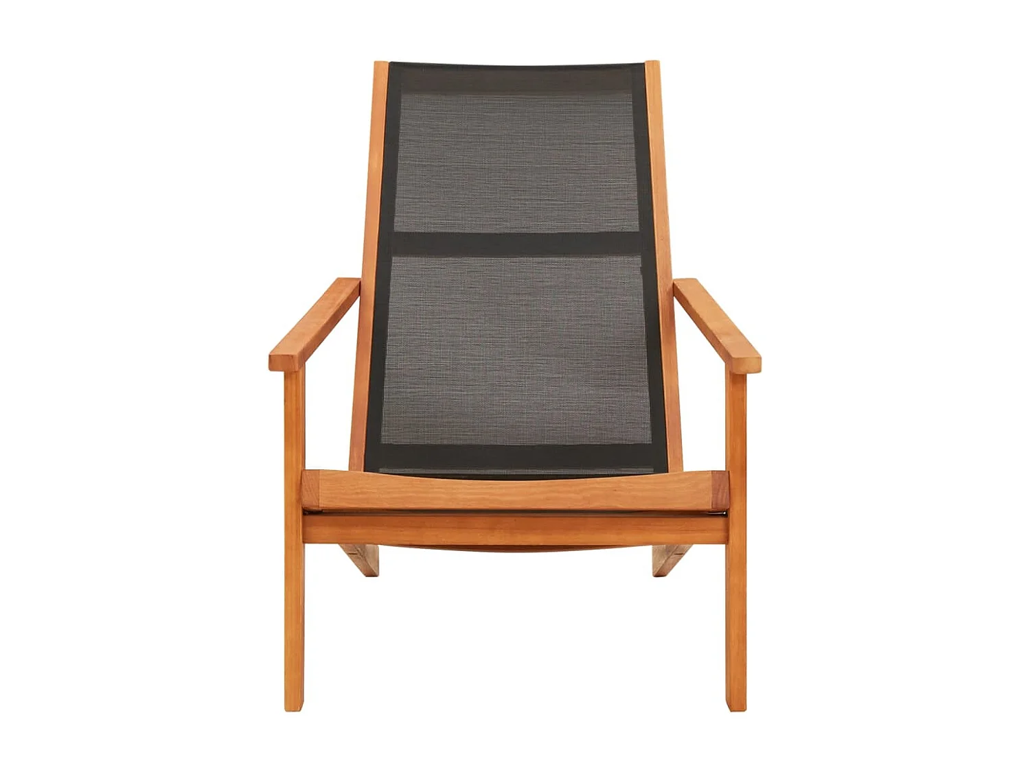 Chaise de jardin Noir Bois d'eucalyptus solide et textilène