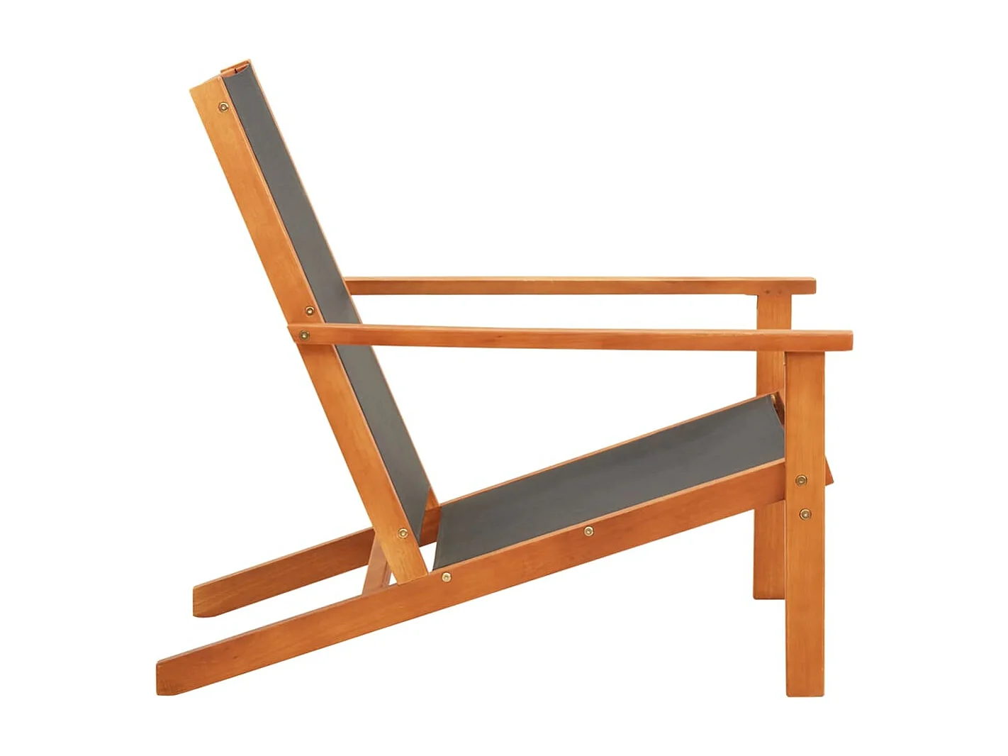 Chaise de jardin Noir Bois d'eucalyptus solide et textilène