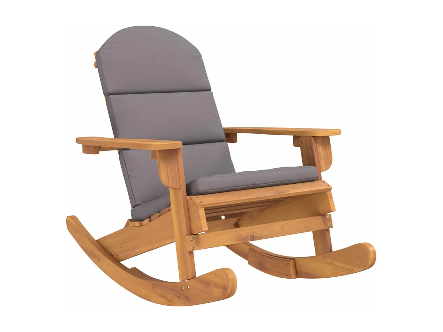 Chaise à bascule Adirondack avec coussins bois massif d'acacia