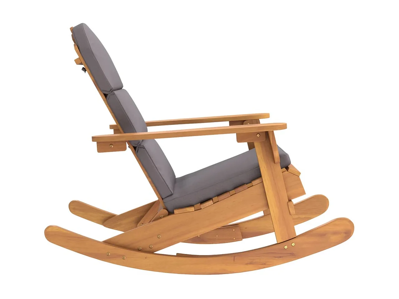 Chaise à bascule Adirondack avec coussins bois massif d'acacia