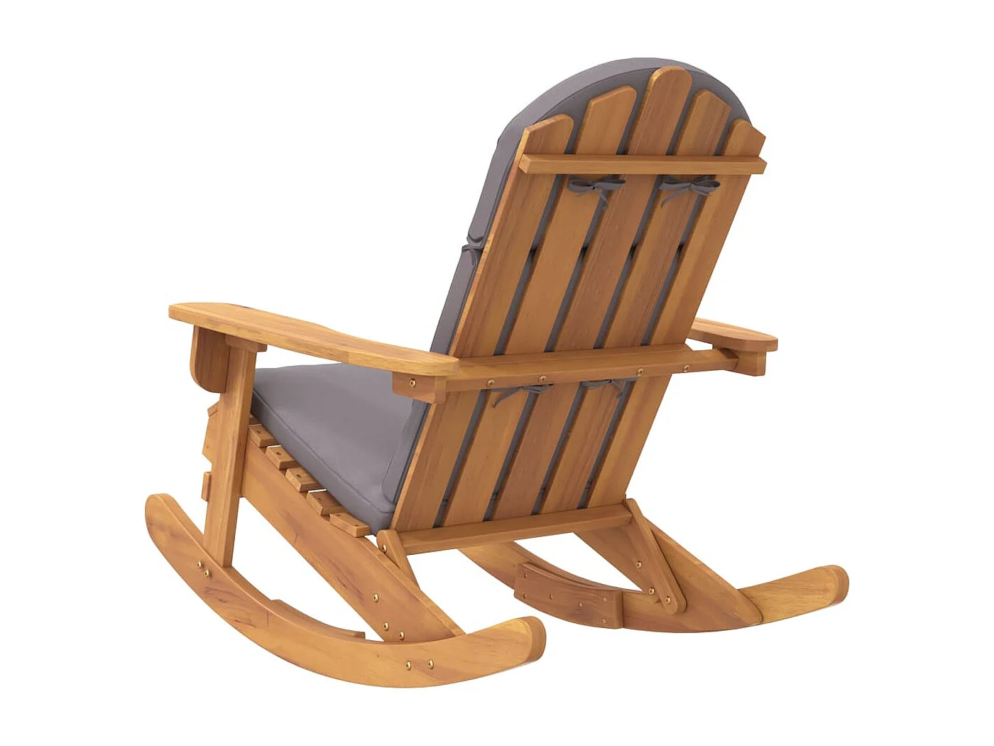 Chaise à bascule Adirondack avec coussins bois massif d'acacia