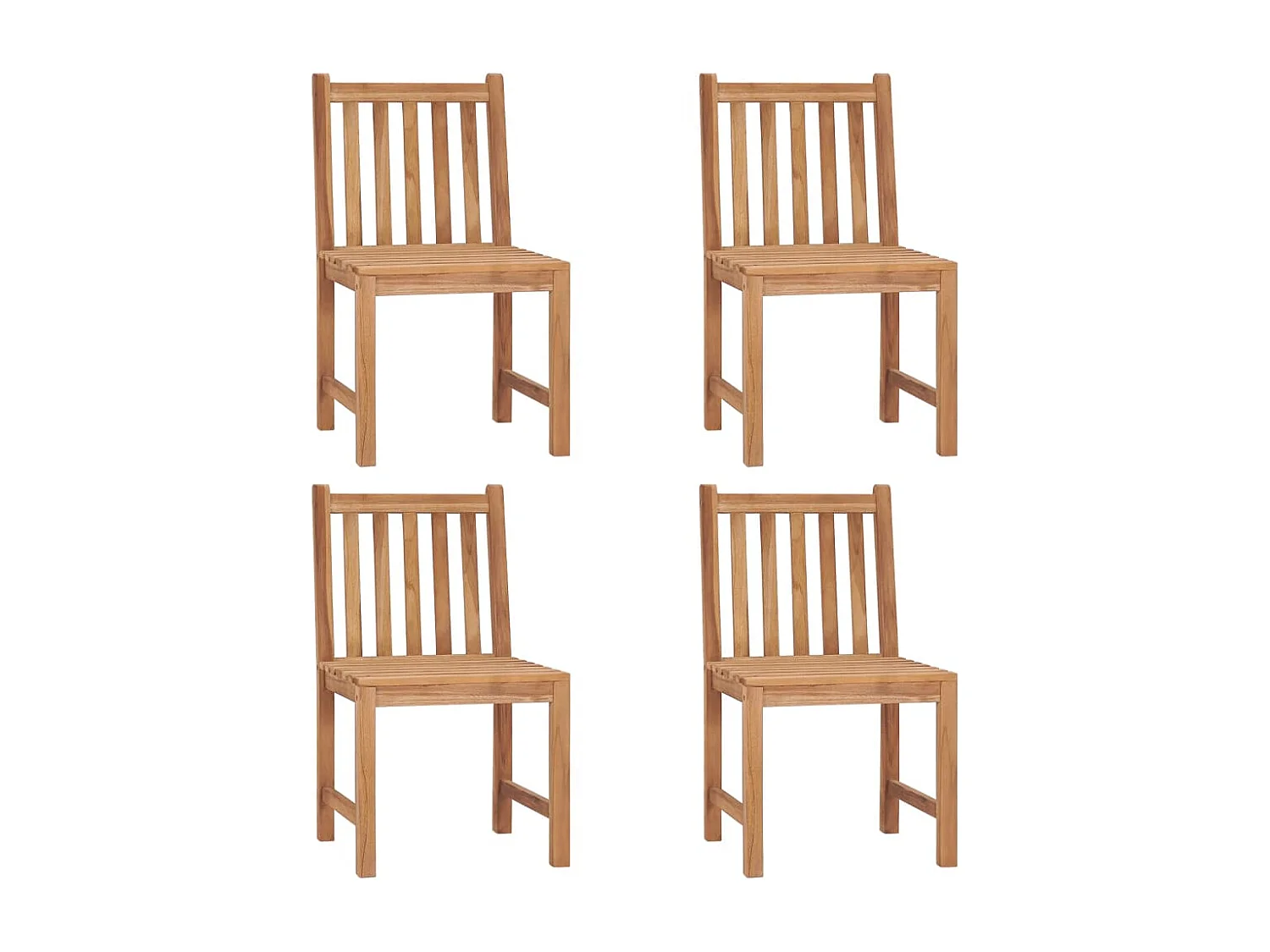 Sedie da giardino 4 pezzi con cuscini Legno massello di teak