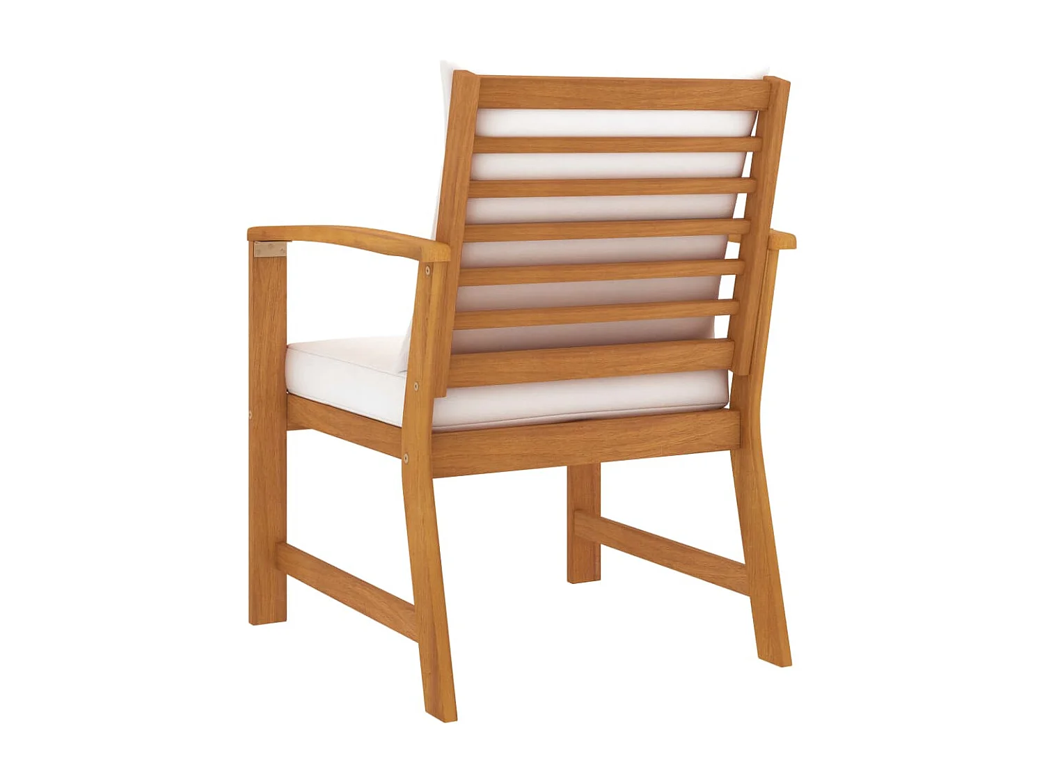 Chaises de jardin 2 pcs avec coussin crème Bois d'acacia massif