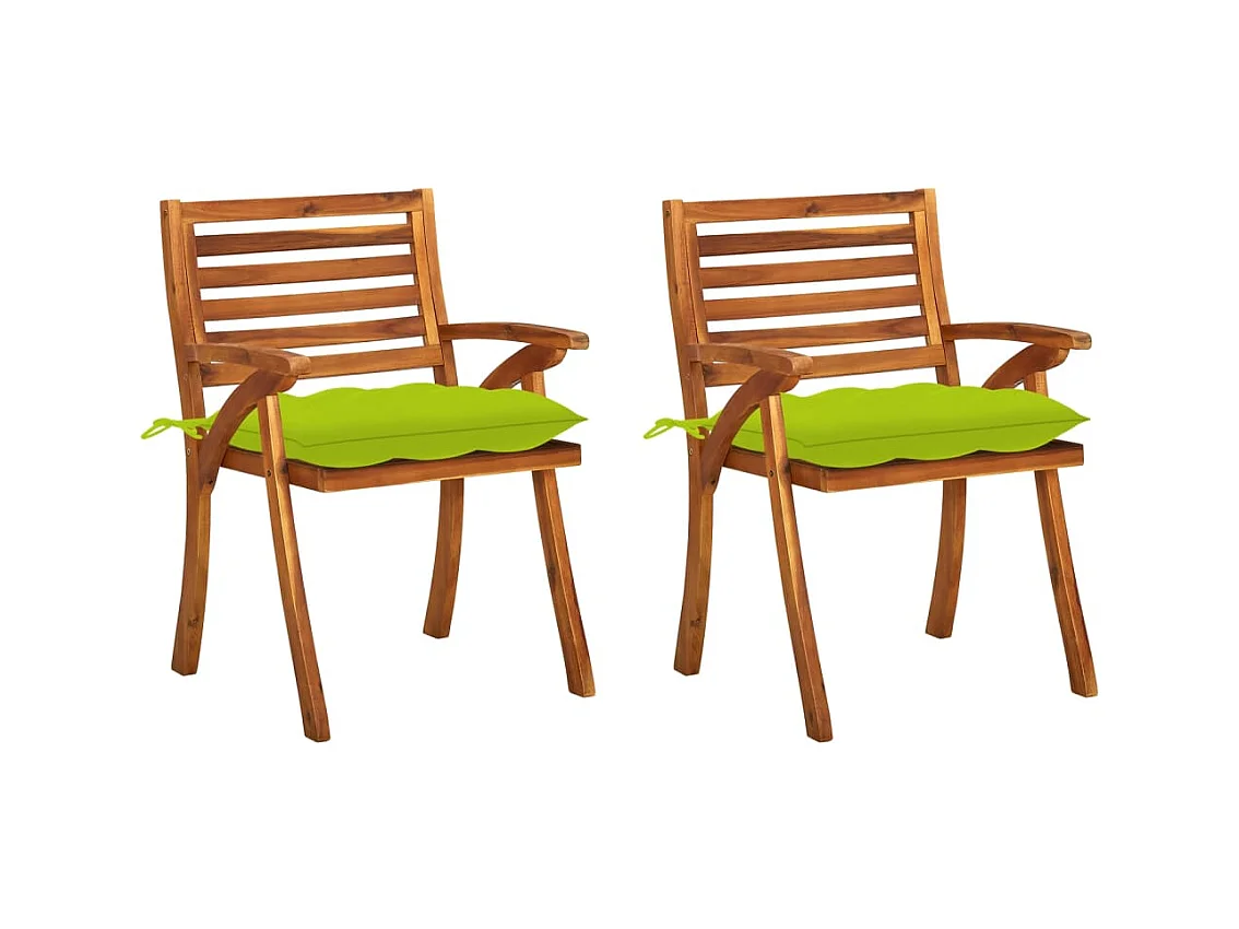 Tuinstoelen met kussens 2 stuks Massief Acacia
