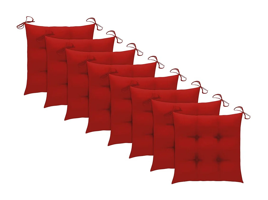 Stapelbare Gartenstühle mit Kissen 8 Stück Massives Teakholz