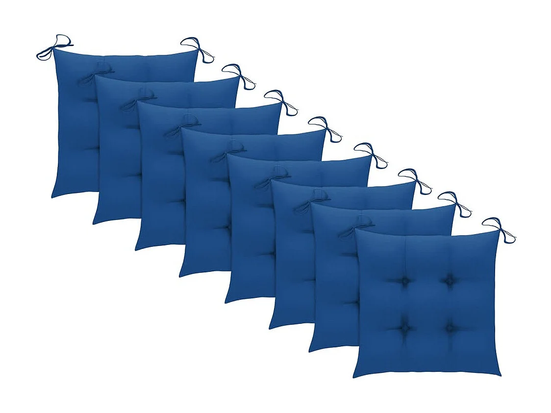 Chaises à dîner d'extérieur 8 pcs avec coussins Acacia massif