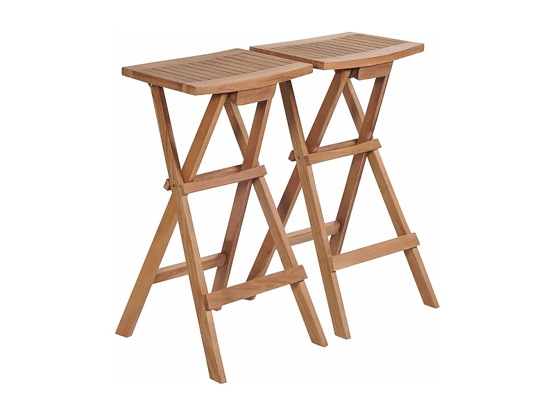Sgabelli da bar pieghevoli 2 pz. Legno massello di teak