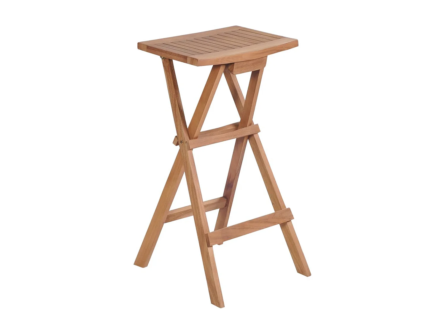 Tabourets de bar pliables 2 pcs Bois de teck massif