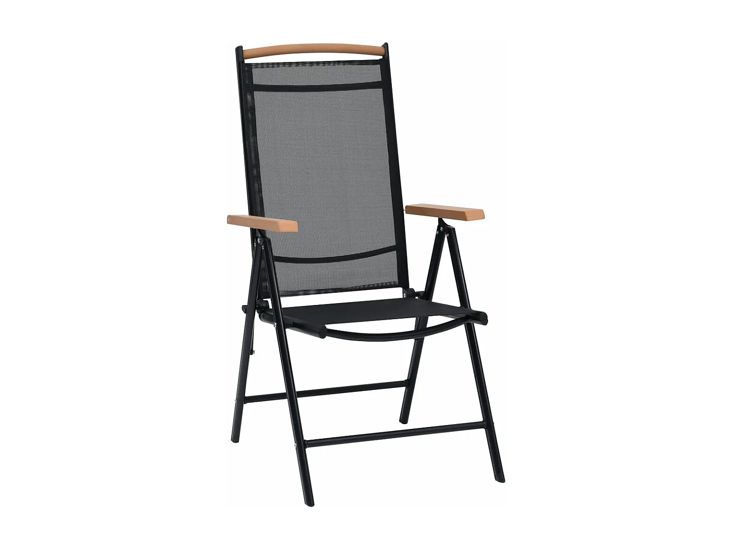 Chaises de jardin pliables lot de 2 aluminium et textilène noir