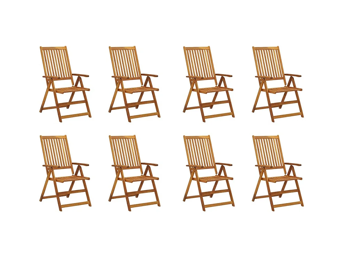 Opvouwbare tuinstoelen met kussens 8 stuks Acaciahout