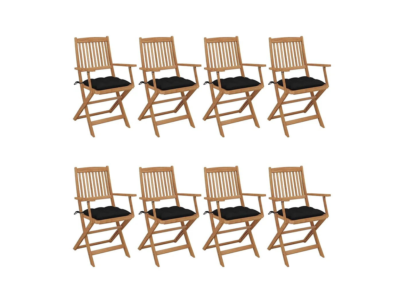 Opvouwbare tuinstoelen 8 stuks met kussens Acaciahout