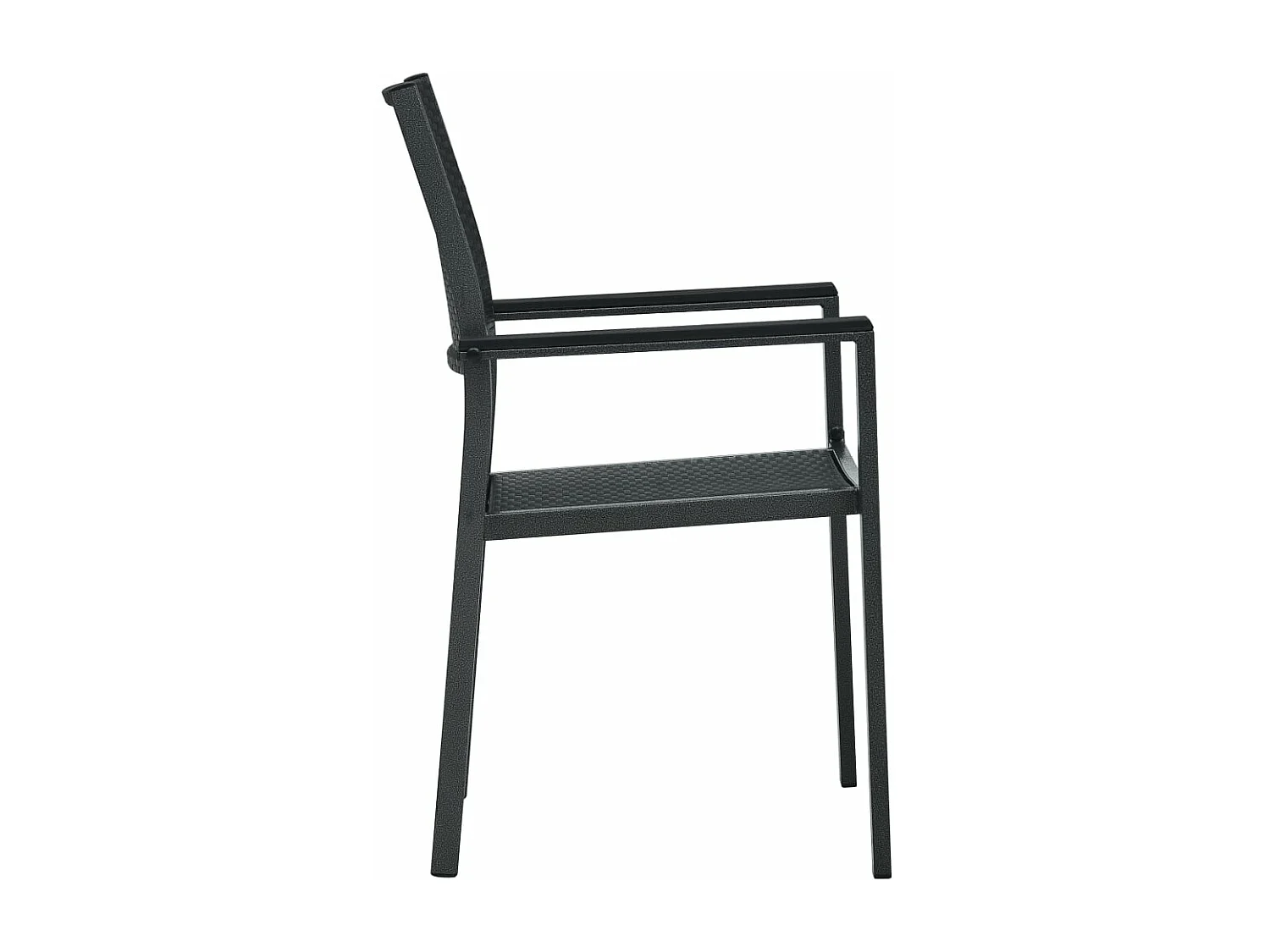 Chaises de jardin 4 pcs Noir Plastique Aspect de rotin