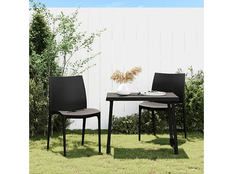 Set 2 sedie da giardino in polipropilene antracite 50x46x80 cm