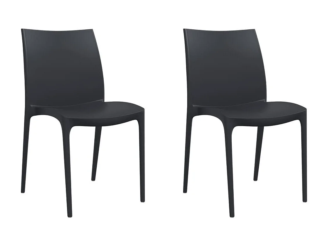 Chaises de jardin lot de 2 anthracite 50x46x80 cm polypropylène