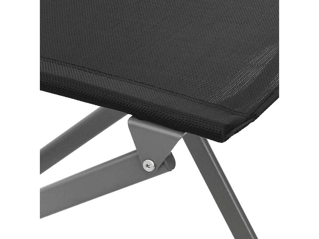 Sillas plegables de exterior 2 piezas Acero negro y textileno