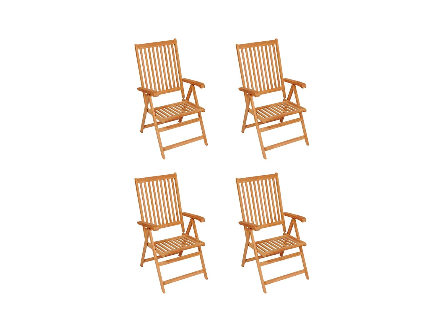 Chaises de jardin lot de 4 avec coussins rouge Bois teck massif