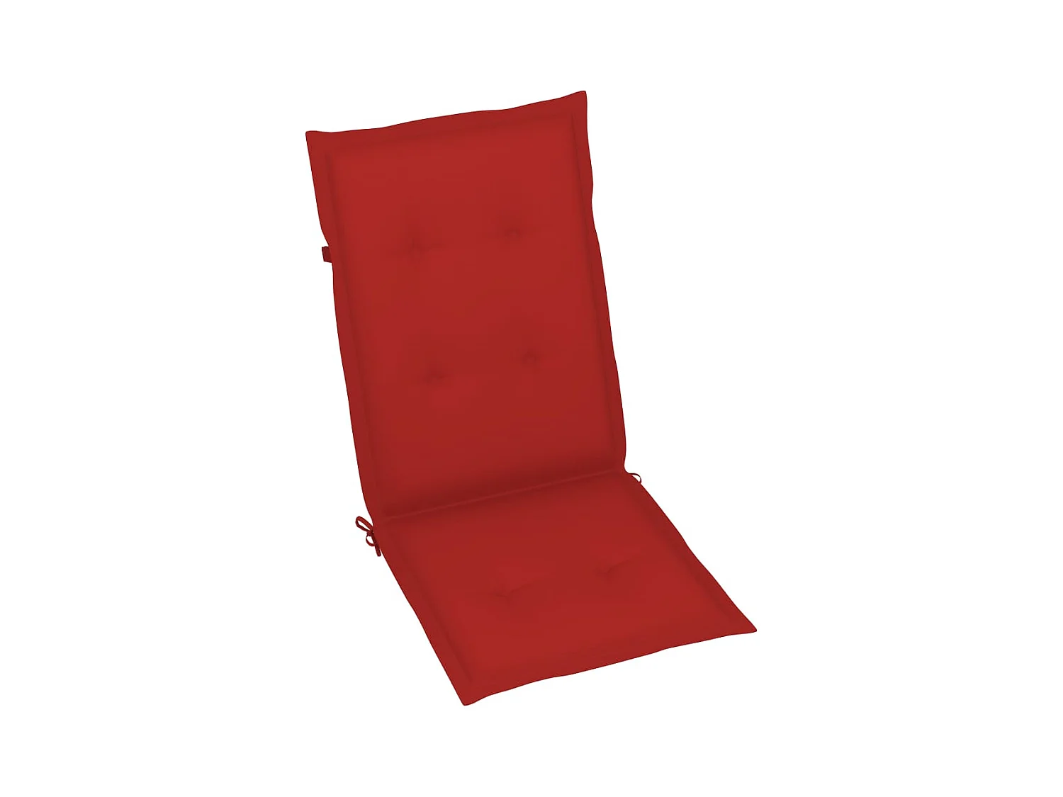 Chaises de jardin lot de 4 avec coussins rouge Bois teck massif