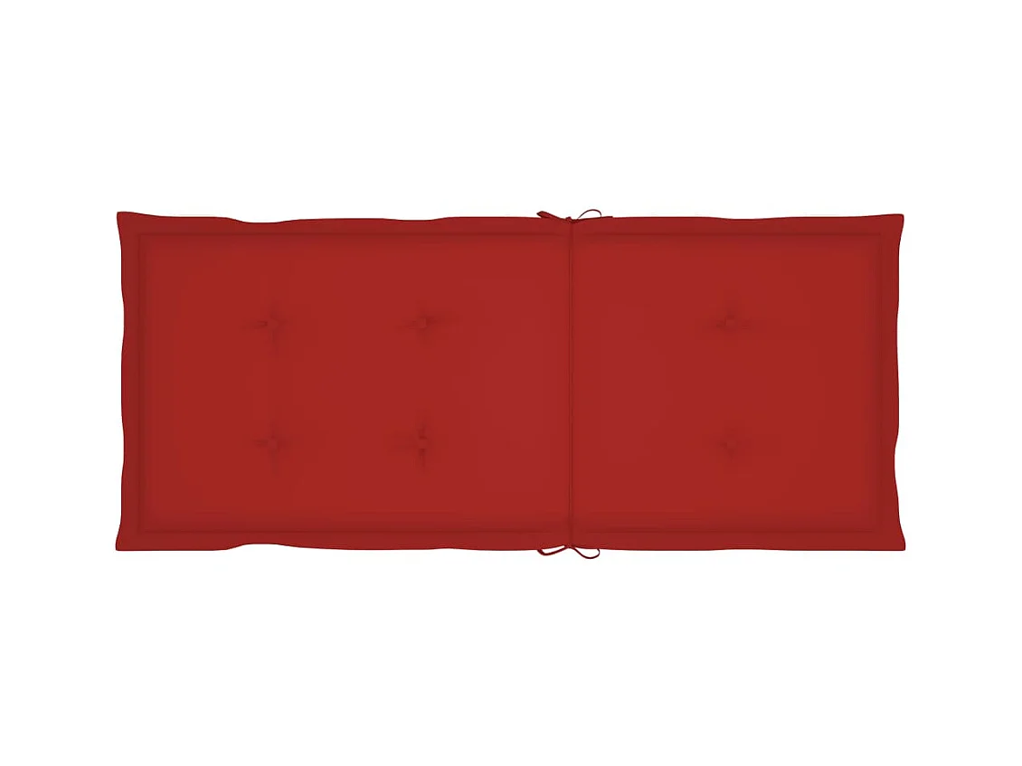 Chaises de jardin lot de 4 avec coussins rouge Bois teck massif