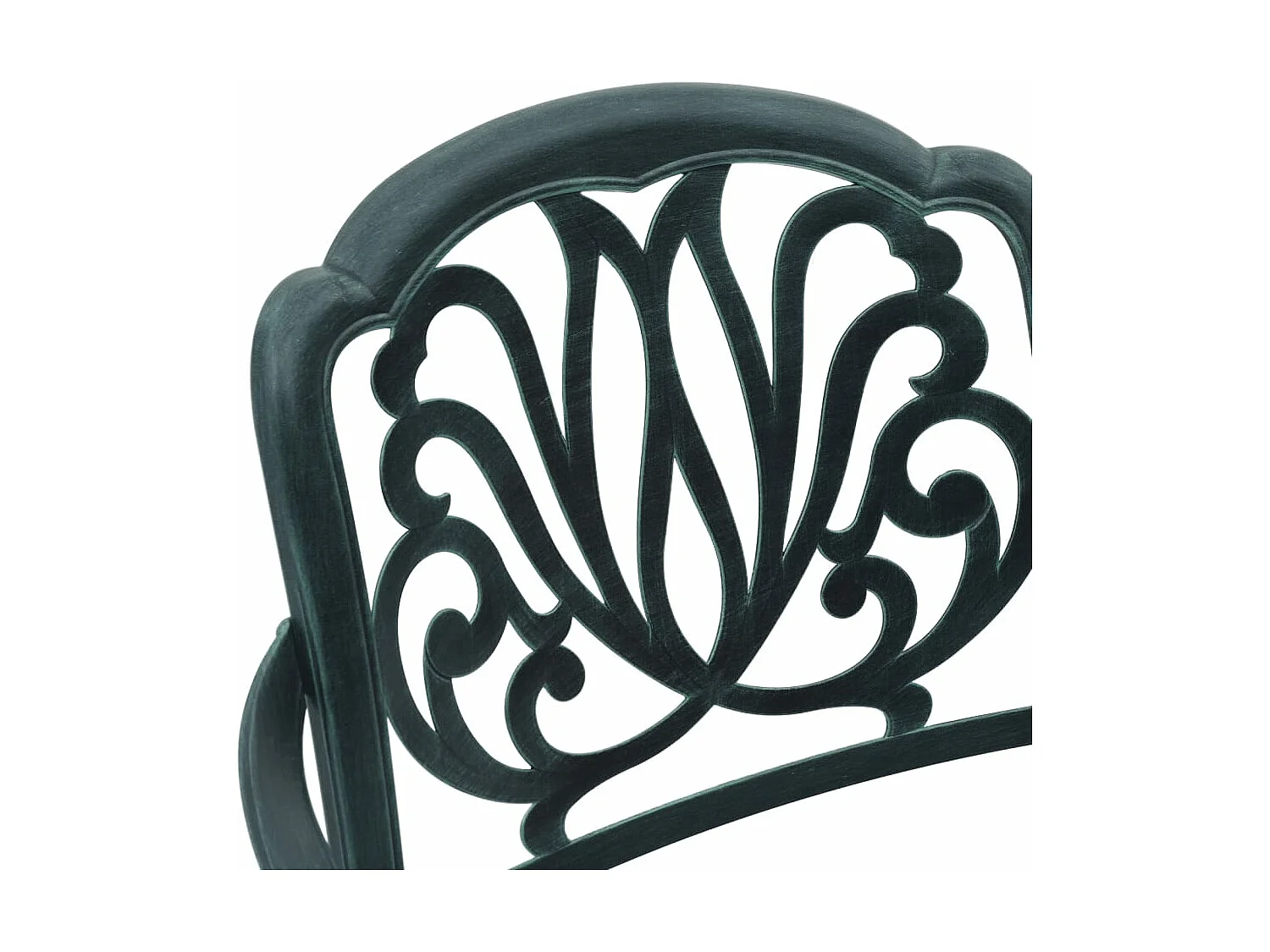 Chaises de jardin lot de 2 vert aluminium coulé