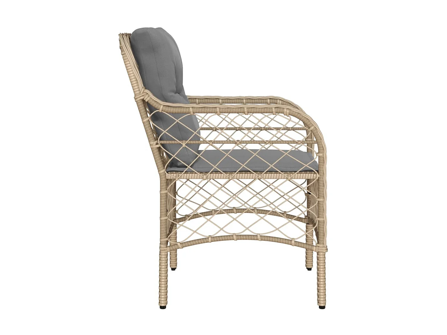 Chaises de jardin avec coussins lot de 2 mélange beige rotin