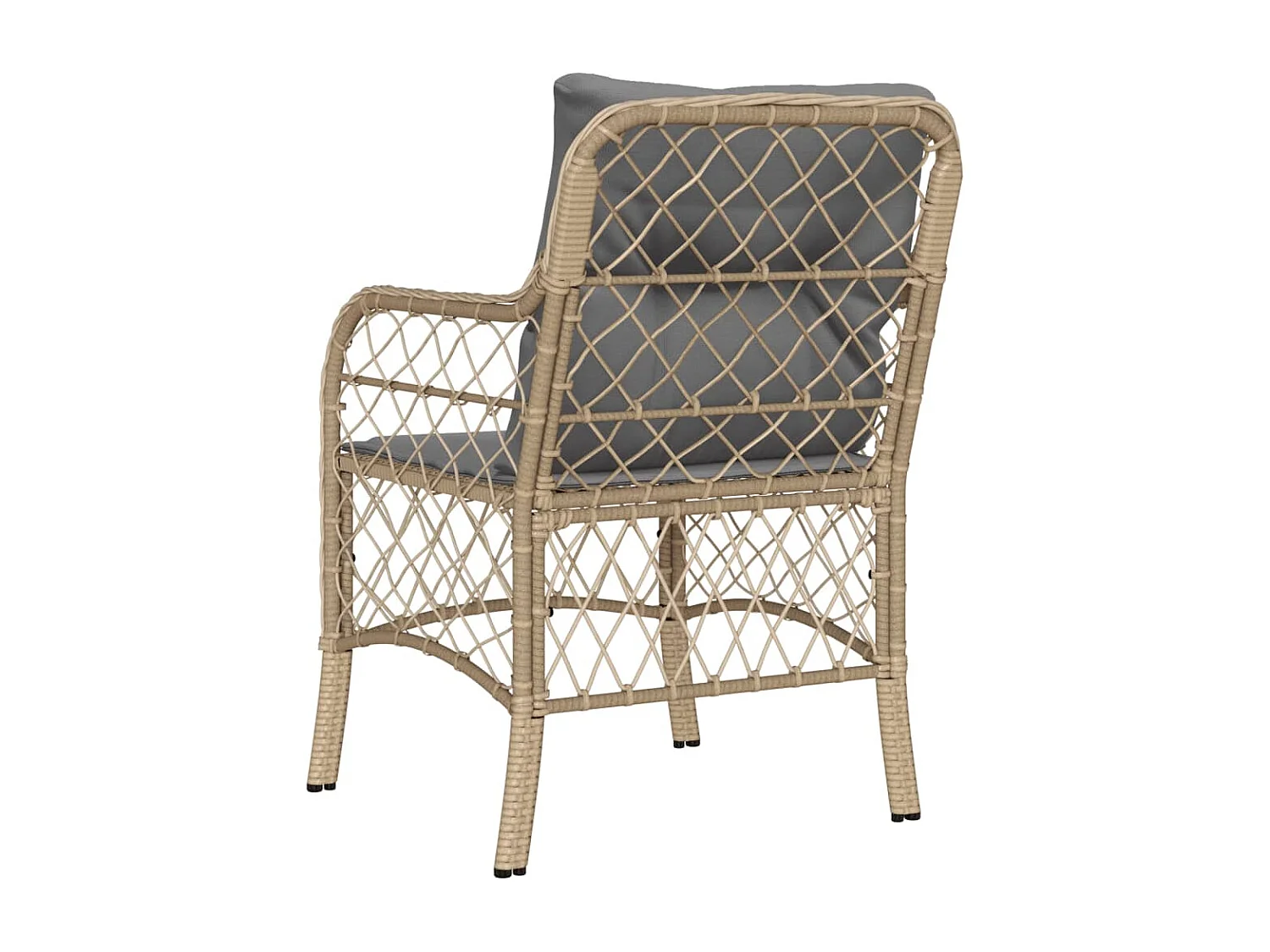 Gartenstühle mit Kissen, 2er-Set, beige Rattanmischung