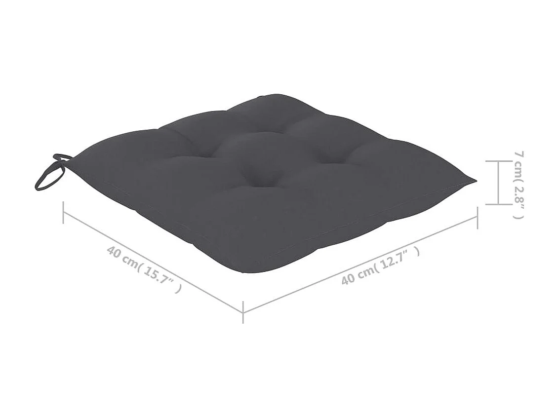 Sedie da giardino pieghevoli 2 pezzi con cuscini in bambù