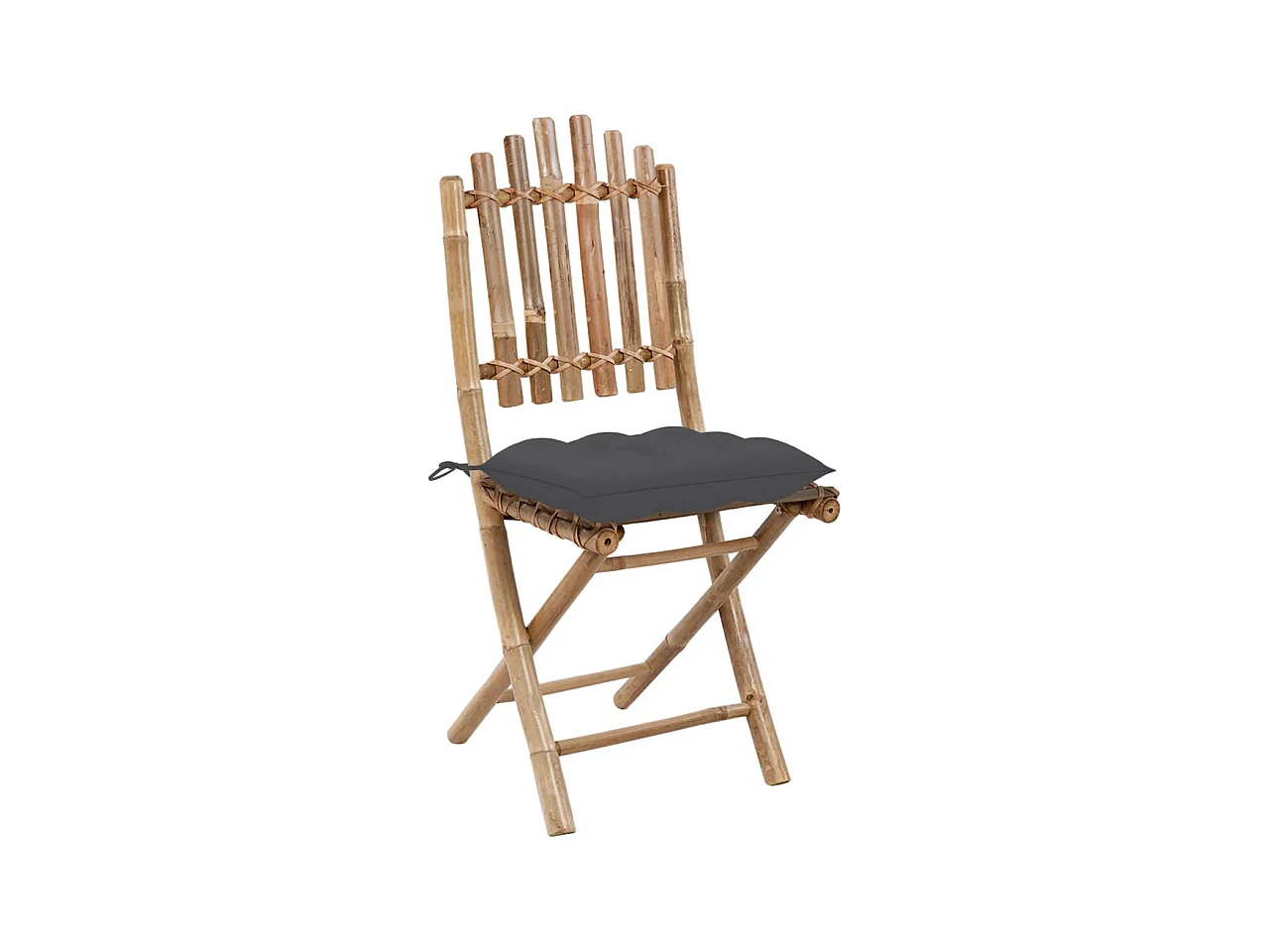 Chaises pliables de jardin 2 pcs avec coussins Bambou