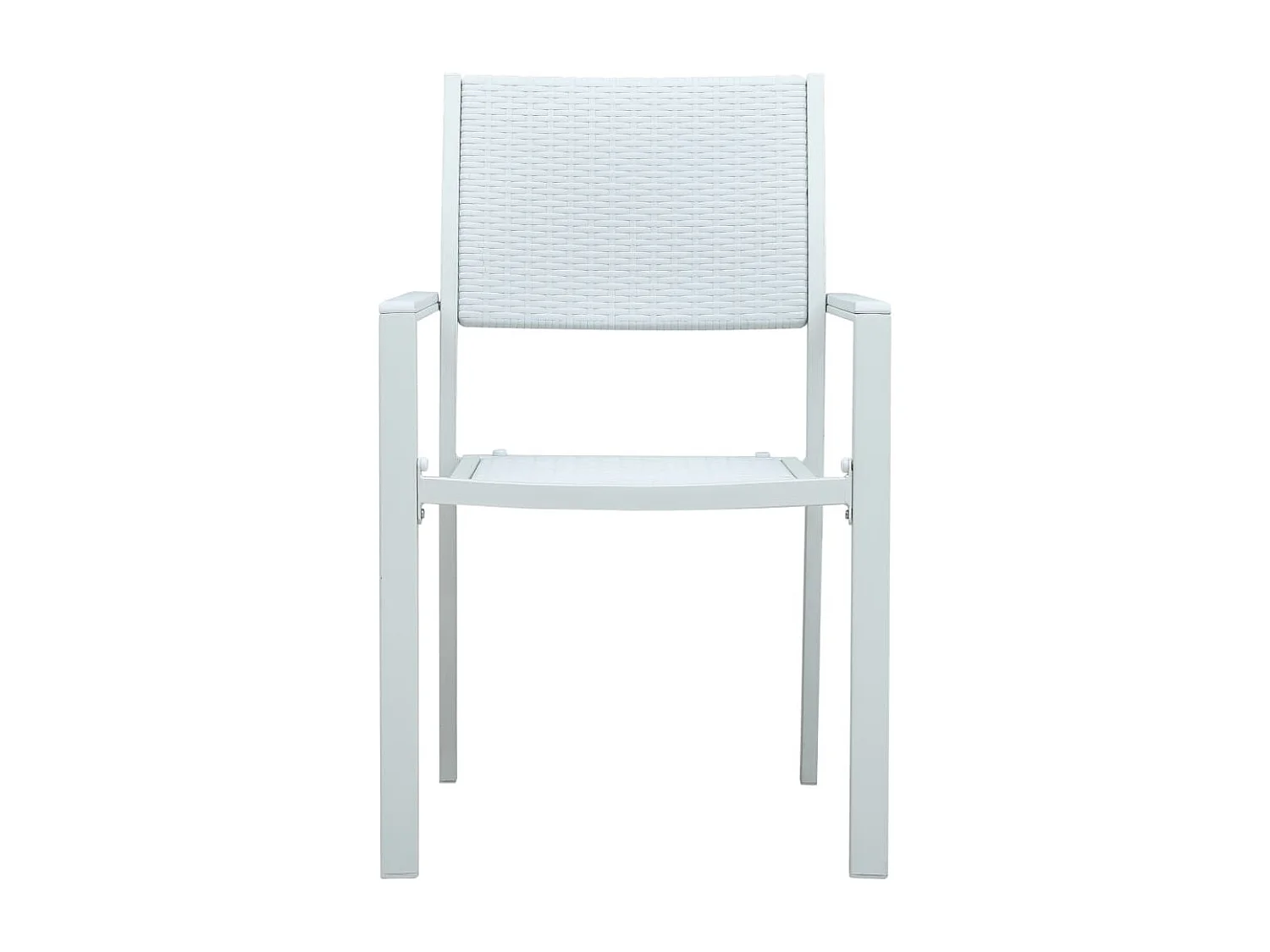 Sedie da giardino 4 pezzi in plastica bianca effetto rattan