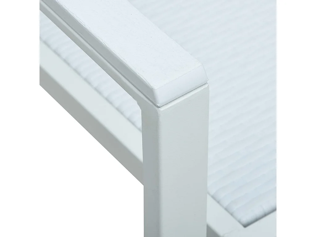 Sedie da giardino 4 pezzi in plastica bianca effetto rattan