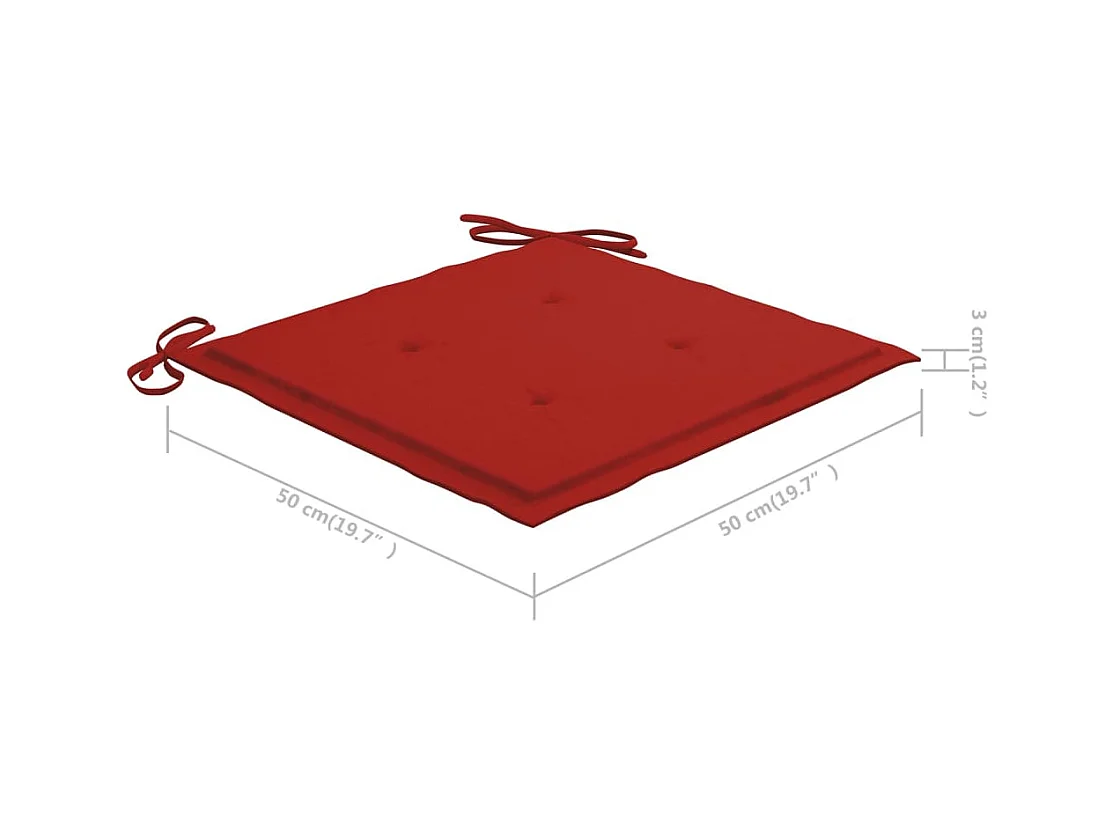 Gartenstühle 2 Stück mit Kissen Massives Teakholz