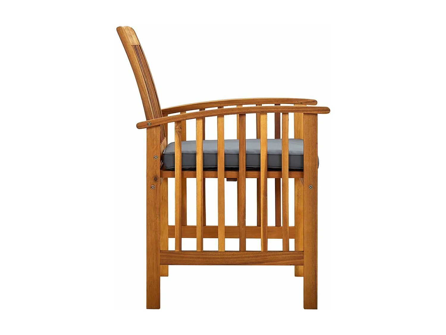 2 stuks tuinstoelen en kussens massief acaciahout