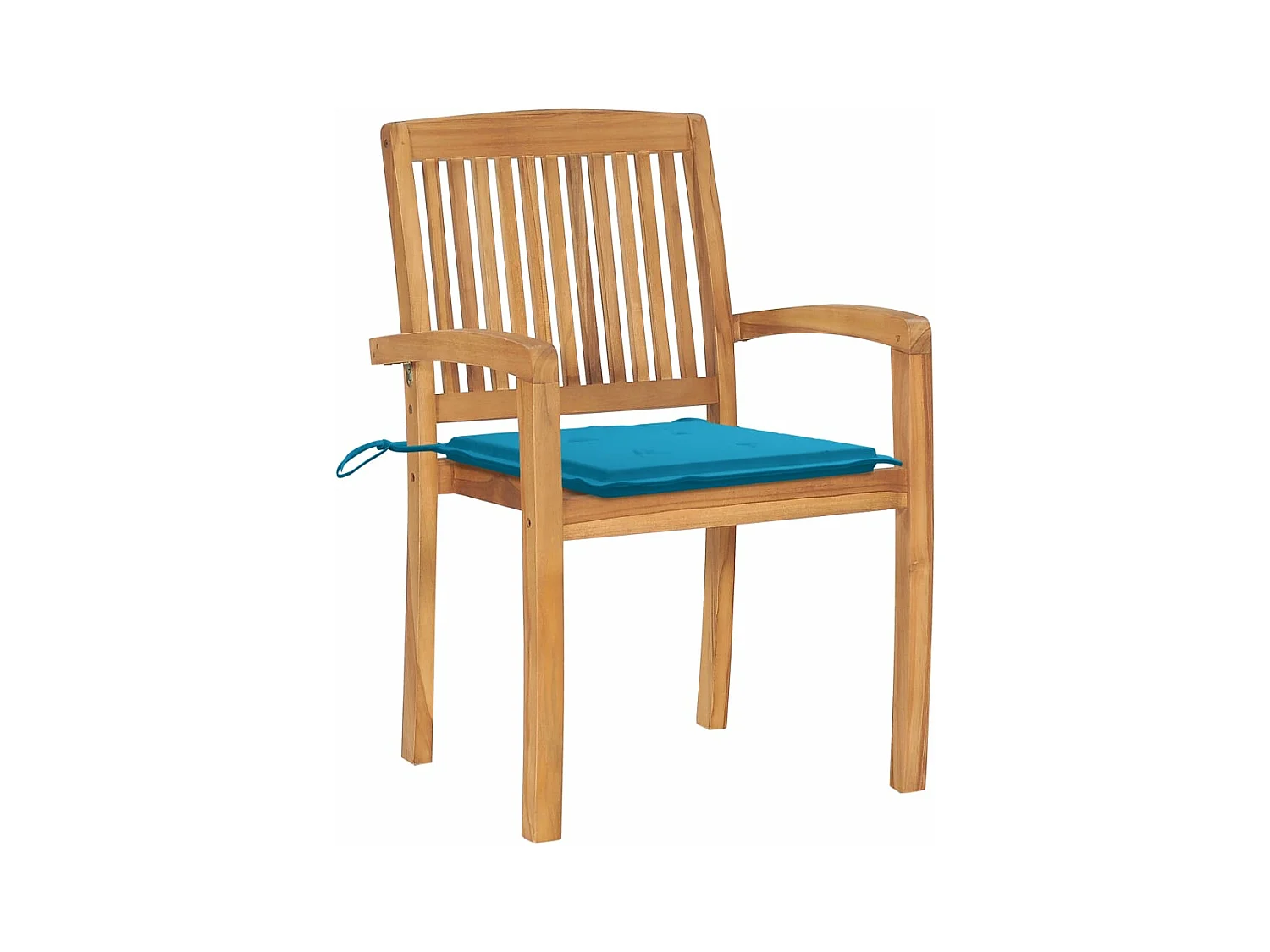 Sedie da giardino 2 pezzi con cuscini blu Legno massello di teak