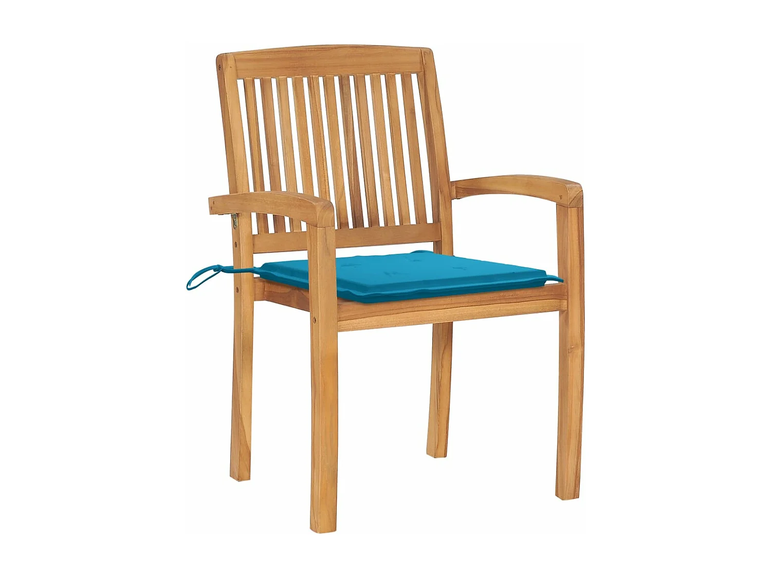 Sedie da giardino 2 pezzi con cuscini blu Legno massello di teak