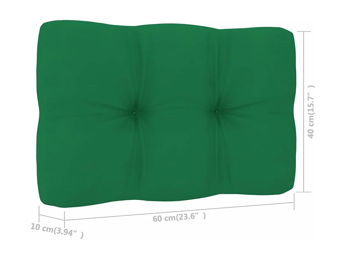 Chaise de jardin avec coussins vert Bois de pin imprégné