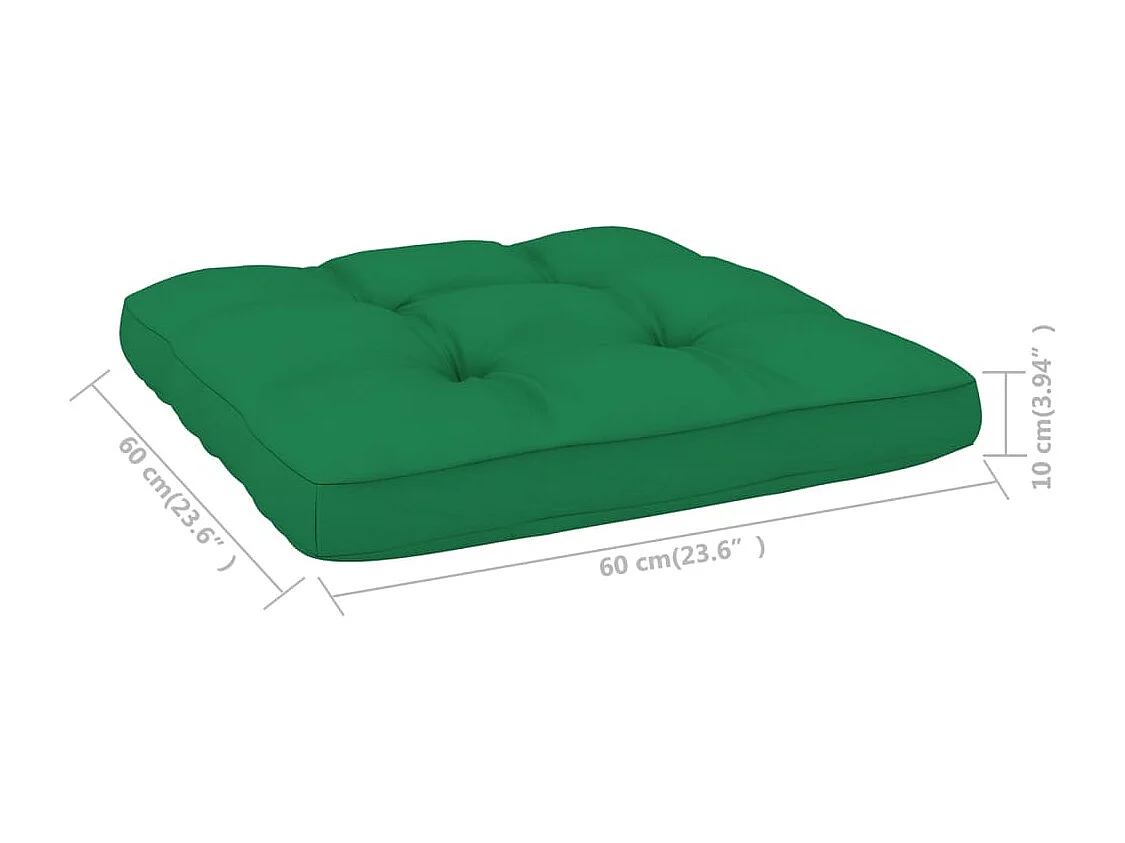 Chaise de jardin avec coussins vert Bois de pin imprégné