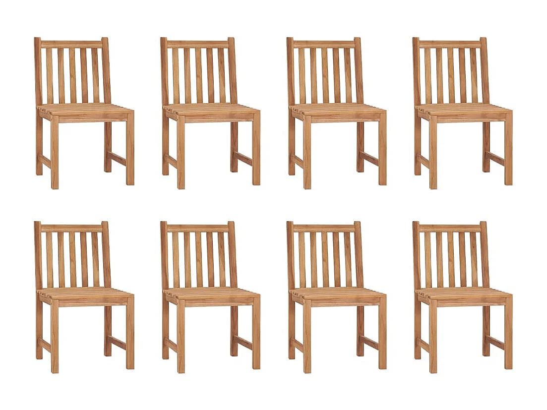 Tuinstoelen 8 stuks met kussens Massief teakhout