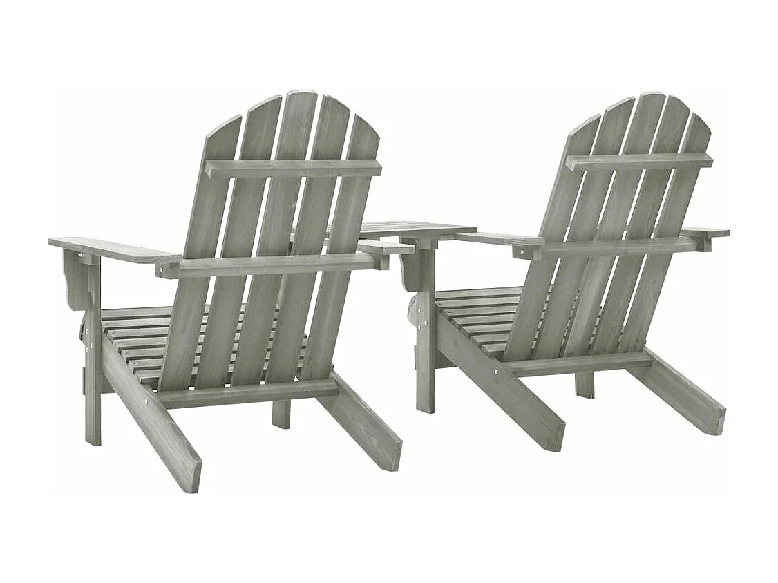 Adirondack-Gartenstühle mit Tisch aus grauem Tannenholz