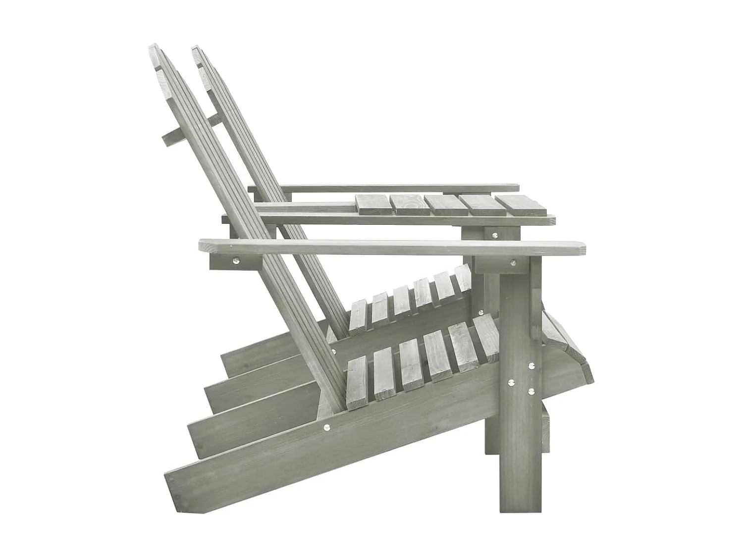 Sillas de jardín Adirondack con mesa de madera de abeto gris