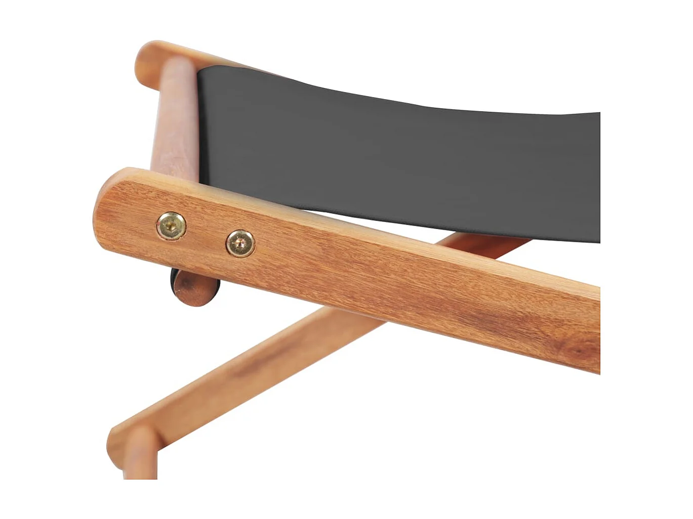 Chaise pliable de plage Tissu et cadre en bois Gris