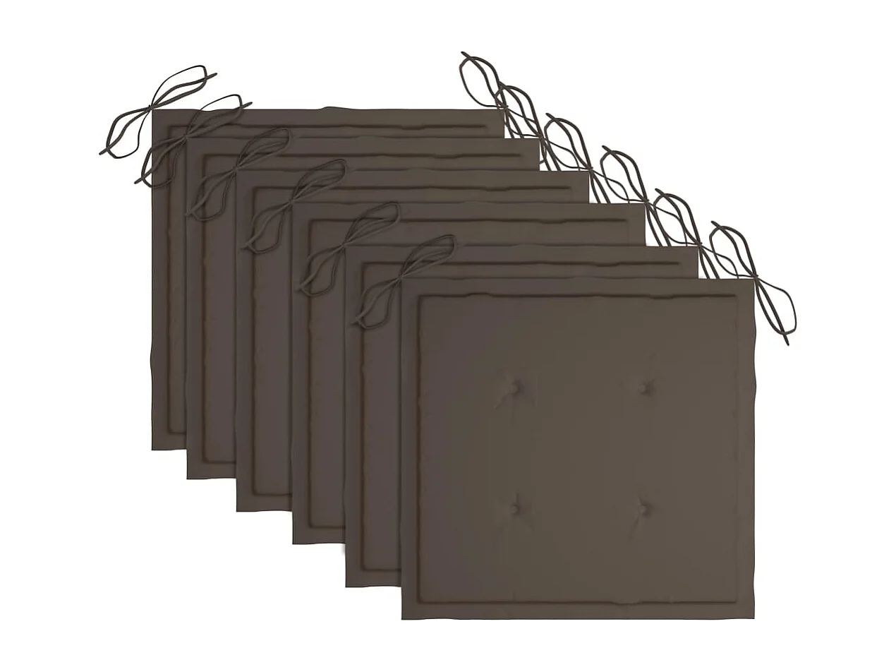 Stapelbare Gartenstühle mit Kissen 6 Stück Massives Teakholz