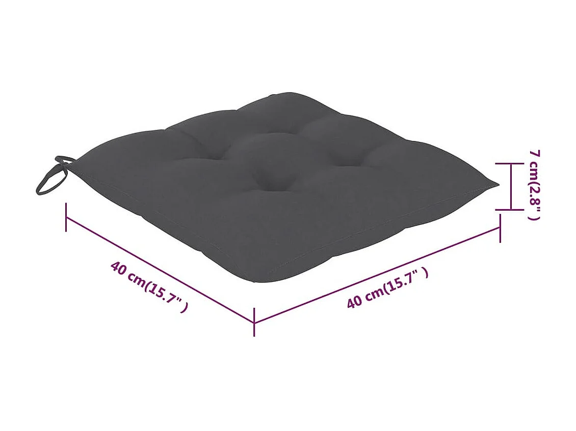 Cadeiras de jardim com almofadas 8 unidades em madeira de acácia maciça