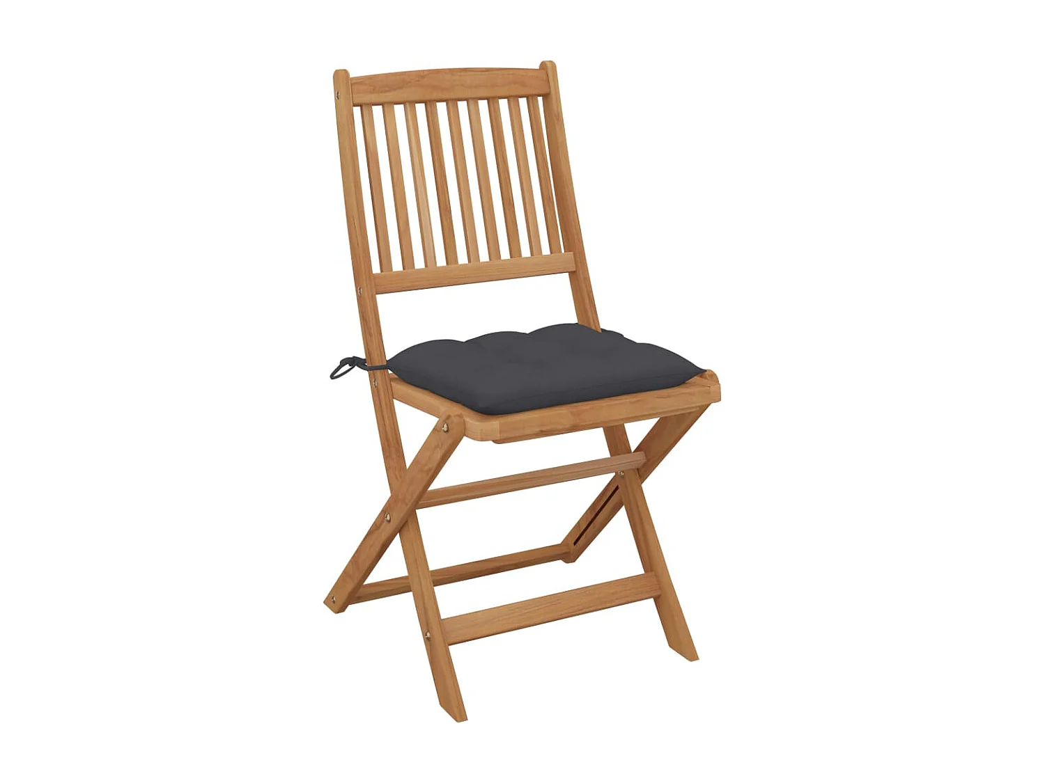Chaises pliables de jardin 4 pcs avec coussins Bois d'acacia