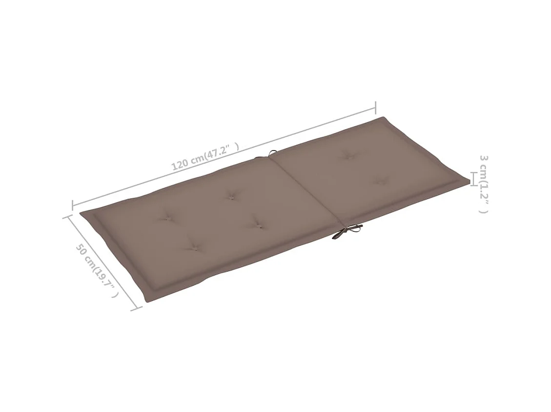 Chaises de jardin lot de 6 avec coussins taupe Bois teck massif