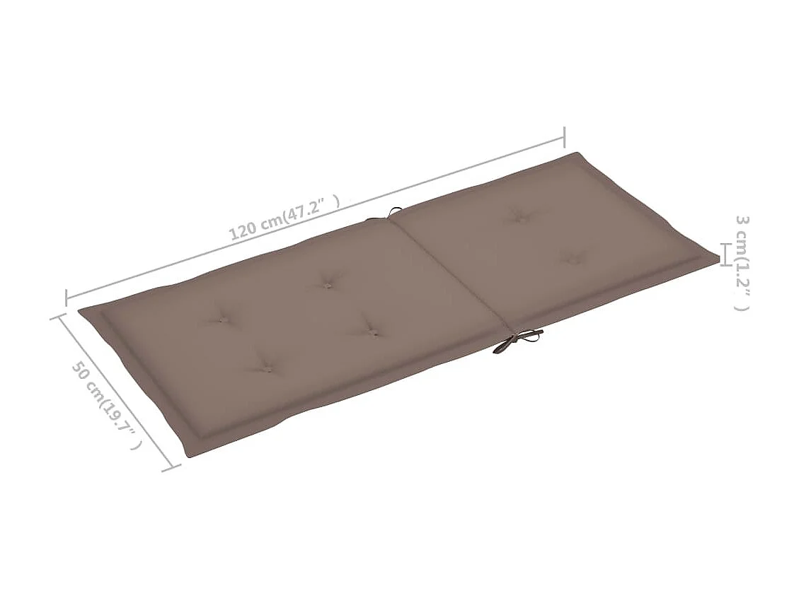 Tuinstoelen set van 6 met taupe kussens Massief teakhout