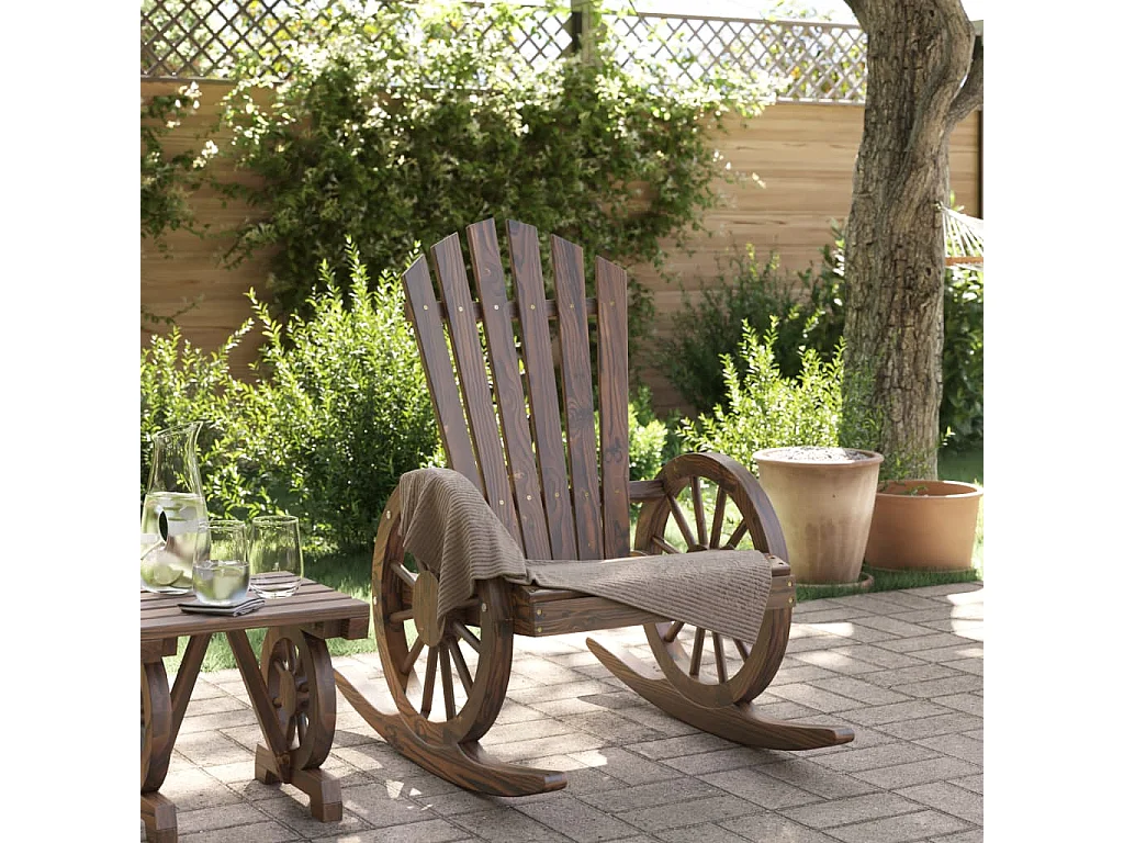 Sedia a dondolo Adirondack in legno massello di abete